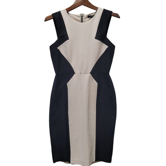 BCBGMAXAZRIA Evelyn Fully Lined Colorblocked Knee-length Dress Size 4 Pre-owned - Picture 2 of 10